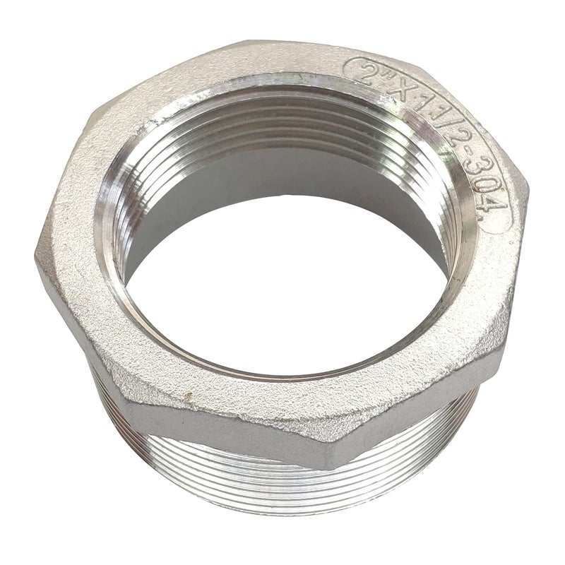 LOZOME 2" Male x 1-1/2" Female Thread Reducer Bushing Pipe Fitting, Adapter, Stainless Steel SS 304 NPT Reducer Bushing Pipe Hose Fitting - Image 5